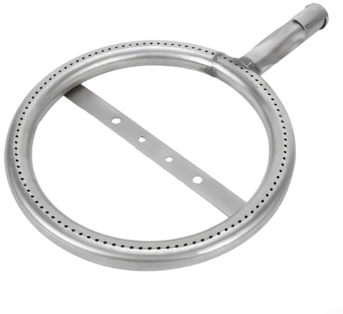 Pumixiy Edelstahl-Grill-Brenner-Rohr, 19 cm, rund, Gasgrill, Ersatzteil, Wärmeverteilungsplatte, verstellbarer Luftstrom, Outdoor-Kochsystem