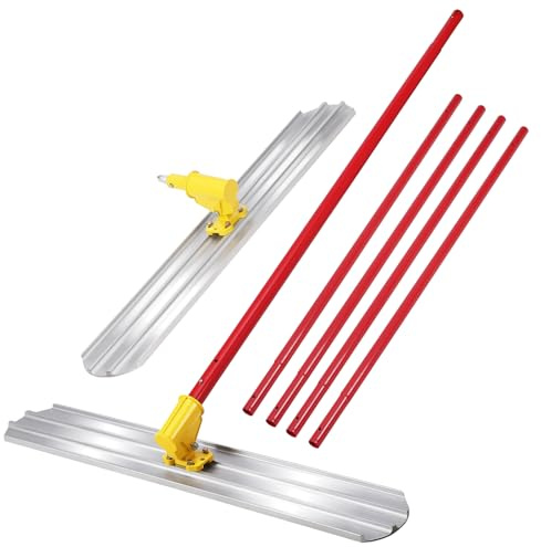 Walking Béton Float, Truelle de maçon 122 x 20 cm, en magnésium, grande truelle pour béton, avec 3 poignées réglables de 1,8 m, truelle à béton pour lissage, surface lisse, truelle de maçonnerie, pour