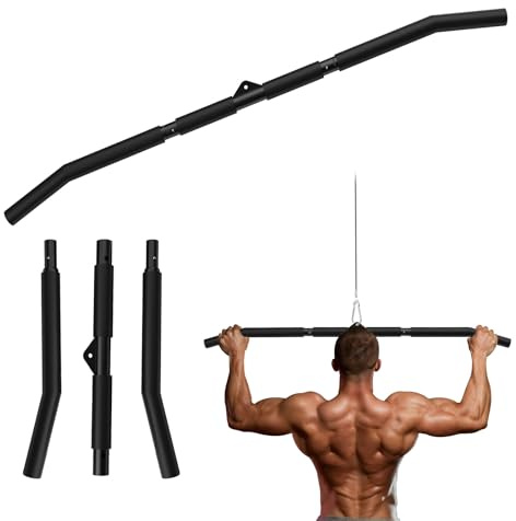 Fitarc Latzugstange 102 cm, durchgehender rutschfester Griff, Lat Pulldown Stange für Kabelzugmaschine, für engen und breiten Griff