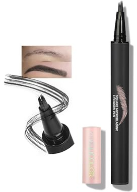 Anglicolor Microblading Augenbrauenstift Einfach Zu Bedienen, Augenbrauenstift Natürlich,Haarähnliche Striche,Outlining Filling,Lang Haltbar,Wischfest,Vegane Formel (04 BLACK)