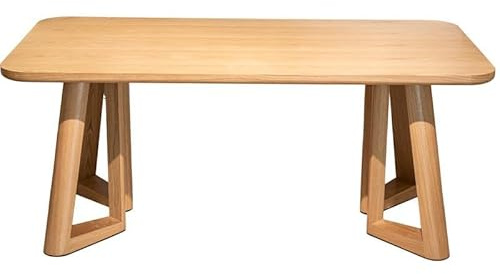 Rechteckiger Esstisch aus MDF und Eschenfurnier in Eiche, 76 x 200 x 100 cm