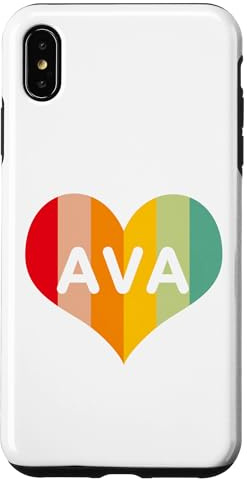 Hülle für iPhone XS Max Mädchen AVA Name Personalisiertes Herz Retro Vintage