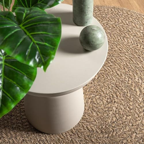 WGYHOME Tapis rond 120 cm aspect jute pour extérieur et intérieur en polypropylène résistant aux UV antidérapant – pour terrasse, balcon, jardin, salon et couloir