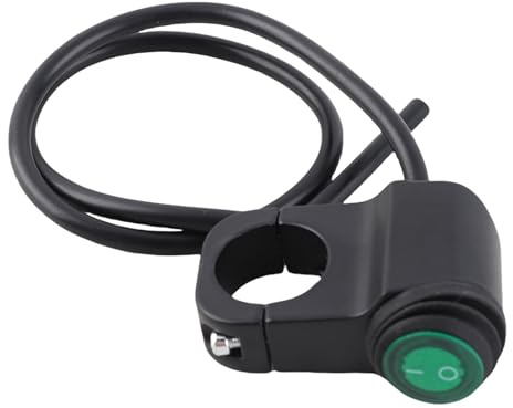 HaloVerde Motorrad-Lenkerschalter und 12-V-Scheinwerfer-Nebelschalter, universeller 22-mm-Ein-Aus-Schalter für ATV-Dirt-Bike-Lichtschalter-Modifikation, Kipphebel-Steuerung