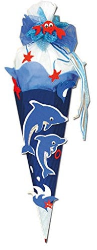 Roth Moosgummi-Schultüte Delfin - Bastelset 68 cm eckig Verschluß: Krepp mit Roth Spitze