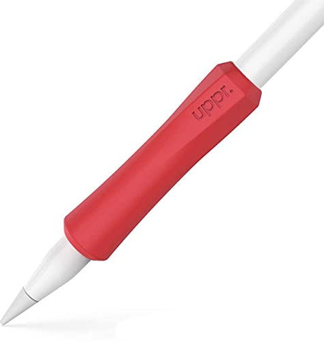 UPPERCASE NimbleGrip Ergonomischer Griff aus Silikon, kompatibel mit Apple Pencil iPad iPhone rot rot 2 Pack