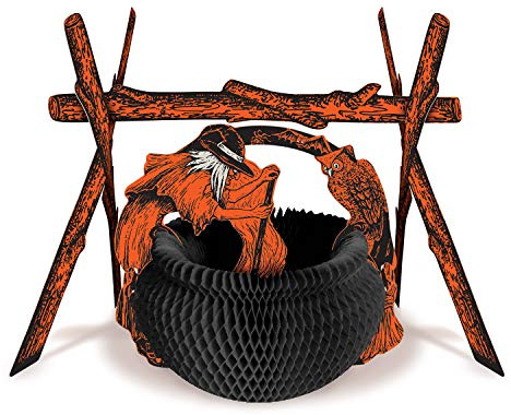 Beistle 01459 Vintage Rustic Fireplace Centerpiece, 11, Orange/White/Black