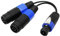 CERRXIAN - Cable de Audio para Altavoces de 1 Macho a 2 Hembras, 10 cm, Cable de Altavoz de 4 Polos, Compatible con Neutrik Speakon NL4FC, NL4FX, NLT4X, NL2FC