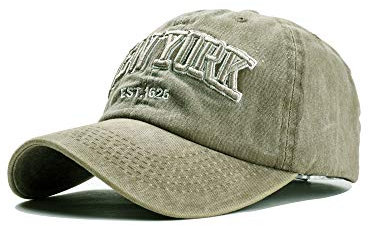 Yutdeng Cappello Uomo New York Vintage Cappellino Ricamo Berretto da Baseball Hip Hop Sport Cappellino retrò Cappellini con Visiera Ciclismo Running Donna Baseball cap