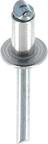 Restagraf - Rivetto a Testa Larga in Alluminio e Asta in Acciaio - Compatibile con Citroen, DS, Fiat, Opel, Peugeot, Toyota - Diametro 6,4 mm - Lunghezza 12 mm - RIF. 12952 - Confezione da 15