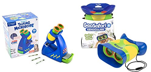 Learning Resources Geo Safari Junior Talking Microscope & GeoSafari Jr. Kidnoculars - Compact Shock Proof First Binoculars for Kids