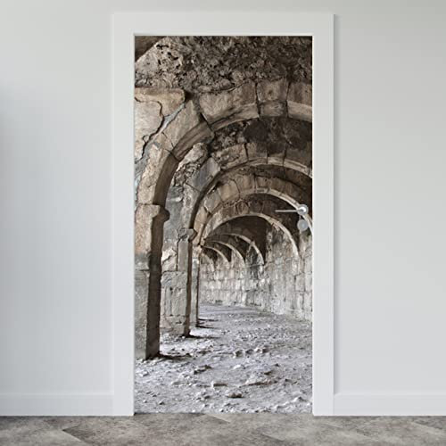 Estika Türtapete selbstklebend - Stein gang - 95x205 cm - Einem Bogen Türposter, Natur Türaufkleber, Aufkleber PVC Folie, Klebefolie für türen, Tür tattoo, Modern decoration