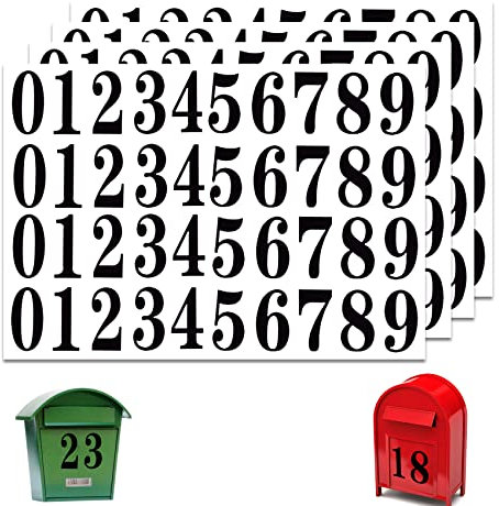 Olakin 4 Pezzi Numeri Adesivi Grandi in Vinile Impermeabile per Cassetta, Segni, Finestre, Porte, Automobili, Casa, Affari, Numero di Indirizzo