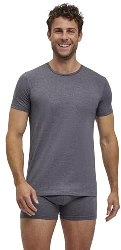 FALKE Herren Daily Comfort 2-Pack Round Neck Unterwäsche bequemes Unterhemd hautfreundlich Kurzarm mit Rundhals Ausschnitt im Multipack schnelltrocknende atmungsaktive nachhaltige Baumwolle 2 Stück