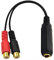 Qaoquda 6.35mm to 2RCA Cable, Gold Plated 6.35mm 1/4 inch Mono TS Female to 2 Dual RCA Female Plug Y Splitter Adapter Cable - 8 Inch (6.35 FM/2RCA FM)