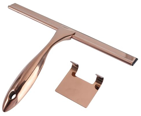 Lurrose Edelstahl Glaswischer Roségold 1 X Fensterabzieher | Silikon, Allzweck-Rakel, Für Glasreinigung, Für Badezimmer, Für Duschtüren