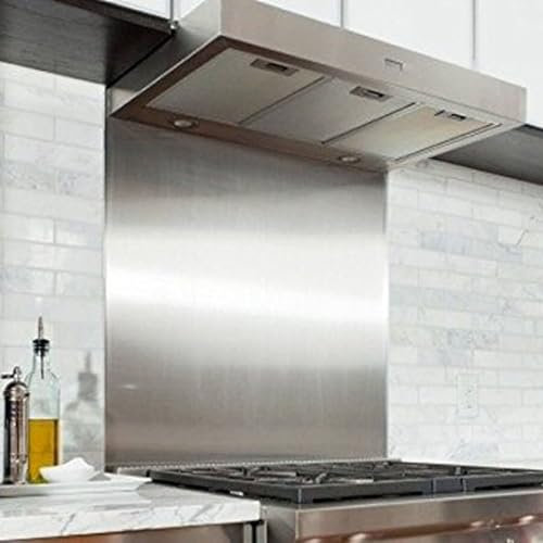 Stainless Steel Kitchen Splashback 0.9mm Thick Brushed Finish Various Sizes (Width : 1000mm (100cm), Height : 250mm (25cm))