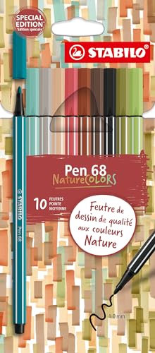 STABILO - Premium-Filzstift - Pen 68 NatureCOLORS - 10er Pack - mit 10 verschiedenen Farben