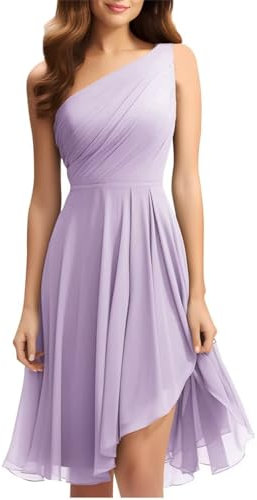 HPPEE Vestidos de regreso a casa sin mangas una línea fruncida vestidos de dama de honor de boda para junior WYX408, Lila, 58 Más