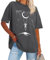 florynova Womens Tops Summer Oversized Tshirt Crewneck Short Sleeve Casual Blouse(Moonlight,M)