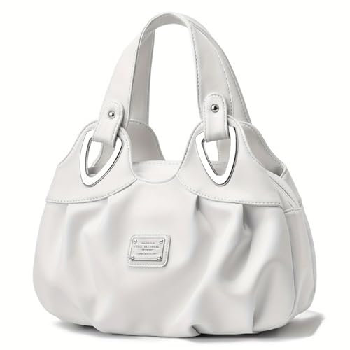 Modische Handtasche aus veganem Leder für Damen, mehrere Taschen, große Tragetaschen, weiche bedruckte Geldbörsen, Weiss/opulenter Garten, Einheitsgröße