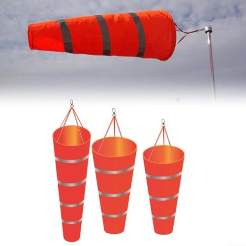 Windsack, Flughafen, Polyester, für Windmessung im Freien, Rot, 100 cm
