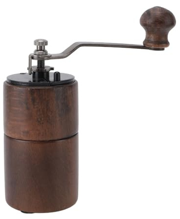 Manuelle Kaffeemühle aus Walnussholz, Tragbare Handmühle, Verstellbare Mahlgröße, Leicht, Tolle Handmühle für die Tropf-French-Press zu Hause