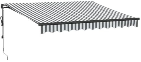 vidaXL Gelenkarmmarkise, Markise Ausziehbar Automatisch, Sonnenmarkise für Terrasse Balkon, Sonnenschutz Balkonmarkise Terrassenmarkise, Anthrazit Weiß 300x250cm