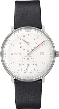 JUNGHANS max Bill Herrenuhr Regulator Bauhaus mit Lederband 27/4493.02