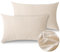 ATsense Kissenbezug 40 x 80 Baumwolle Gestreift, Beige Leinen Struktur Kopfkissenbezug 2er, 100% Gewaschene Baumwolle ÖKO-TEX Kissenbezüge für Allergiker Geeignet