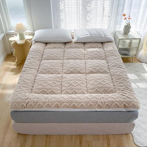 SDGHH-8MMDM Futon Matratze Faltbare Atmungsaktive Einzel- Und Doppelmatratze Etagenbett-Studentenwohnheim Mit Verdickter Weicher Matratze,Beige,200x220cm