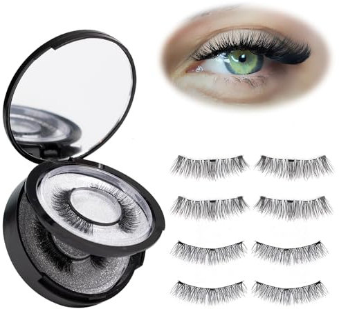 VICILEY Magnetic Eyelashes with Applicator Natural Look Reusable Magnetic Eyelash Fluffy Soft Magnetic Lashes 2 Pairs No Glue Needed Magnetic Lashes Kit Easy to Wear and Remove