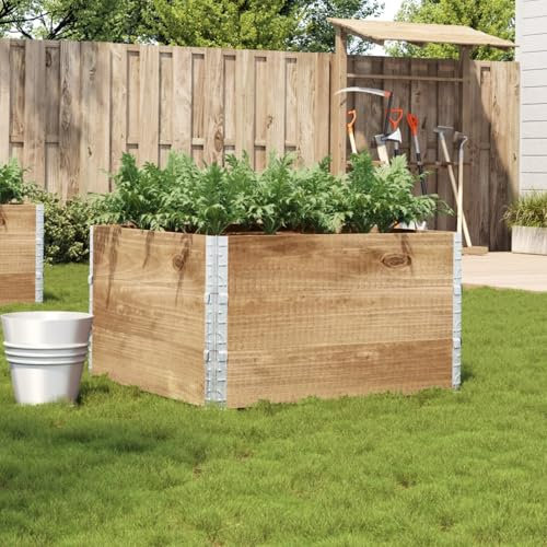 Juroupi Jardinière 100x100 cm Bois de pin Massif,Jardiniere sur Pieds,Bac avec Treillis,Jardiniere Terrasse