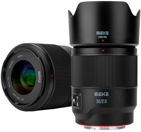 Meike Obiettivo AF-STM F2.0 Full Format (motore passo-passo) con apertura ampia, messa a fuoco automatica e obiettivo di ritratto fisso per fotocamere Sony E-mount A9 A7III A7II A7 A7R3 A7R4
