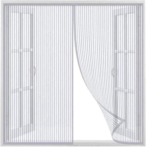 Porta zanzariera Magnetica 80x130cm, Autoadesivo Zanzariera, Autoadesiva Traspirante, Maglia Magnetico, per Porte d'Ingresso,Porte, Cortili（Bianco）