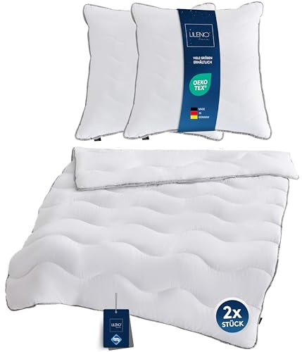LILENO HOME Ganzjahresdecke 135x200 cm + Kissen 80x80 cm [2er Set] mit | Sanitized Hypoallergen - weiche Bettdecke 135x200 cm + Kissen 80x80 cm - für Sommer u. Winter - waschbar bis 95°C