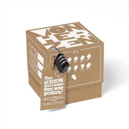 SURPRISA Geschenkbox, Rätselbox Von Herzen – liebevolle Verpackung für Geschenke und Gutscheine zu besonderen Anlässen