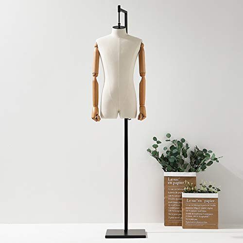 WDCDYQDH Schaufensterpuppe Schaufensterpuppenkörper, Fiberglas-Schneiderpuppe für Damen/Herren, Schneiderbüste für den Einzelhandel mit Kleidung, 2 Farben,Weiß,Männlich,B