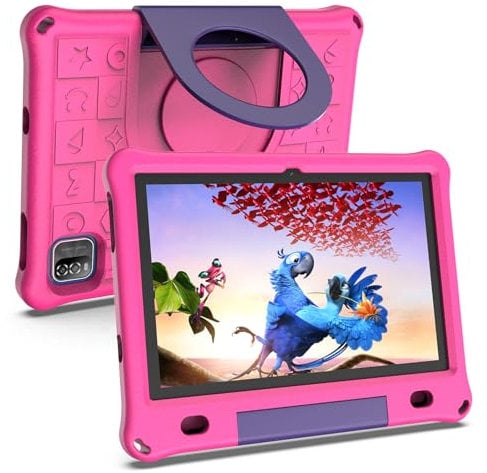 VASOUN Kids Tablet 10 inch, Android 14 Tablets for Kids with 6GB RAM and 64GB ROM, 6000 Mah, Tablet PC with Time Limits, Age Filters, Parental Controls, 5G WIFI, Bluetooth(Pink)