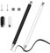 Momowin Stylet Tablette Tactile 2 en 1, Stylet pour Tablettes Samsung, TéLéPhones Apple, Xiaomi avec 2 TêTes de Disque et 2 TêTes de Tissu (Noir + Blanc)