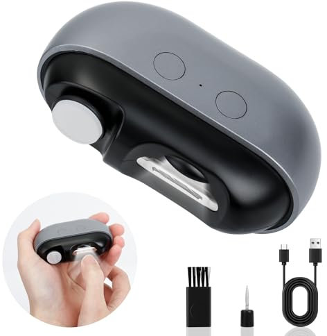 Elektrischer Nagelknipser, Tragbare Nagelfeile, Schleifen und Polieren, 2-in-1, kein Lärm, Nagelreste, Nagelabdecken, einfache Bedienung, LED-Licht, Nagelschneider, Schneider für Kinder