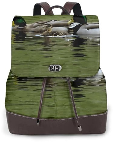 JAYWIS Loon Nature Rucksack mit Vogeldruck, modisch, leicht, wasserdicht, multifunktional, Reise, Schule, Schultertasche, ultraleicht, tragbar, für Reisen, Schule und den täglichen Gebrauch, Schwarz ,