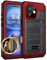 Beeasy for iPhone 16 Case Waterproof Heavy Duty Metal Armour Cover Shockproof Dustproof Built-in Screen Protector, Robust Full Body Protective Military Rugged Case for iPhone 16, Red