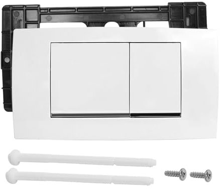 Drückerplatte mit Einbaurahmen,Betätigungsplatte passend für Geberit Twinline 30 Betätigungsplatte Ersatzteile mit Spülhebelset WC Spülkasten Ersatzteile (Weiß)