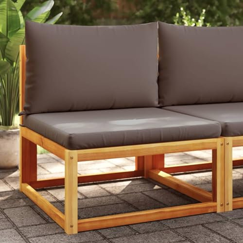 Homgoday Gartensofa Holz Rattan Grau 65x65x65cm Sitzmöbel Terrasse Innenhof Model4008173