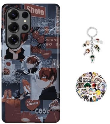 Hülle für Samsung Galaxy A13 4G My Hero Anime Spiel [Mit Schlüsselbund und Aufklebern] Cartoons Stoßfest Hartschalenhülle Silikon Case Academia Handyhülle für Samsung Galaxy A13 4G - Hülle 6