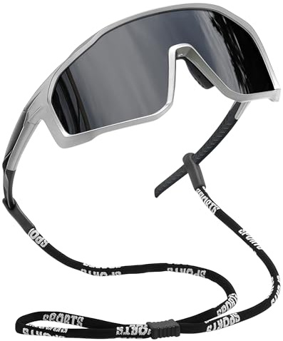Joopin Wrap-around Sonnenbrille Herren Polarisiert Fahrradbrille UV400 | Einzelstück-Linsendesign, übergroße, TR90, Winddicht, Sportbrille, Sportsonnenbrille, Radsportbrille, Schnelle Brille