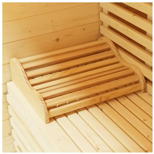 amocane Almohada para reposacabezas de sauna para sala de sauna, accesorios de sauna para cualquier barril o sauna infrarroja, almohada de cuello de madera no tóxica (madera de pino, M)