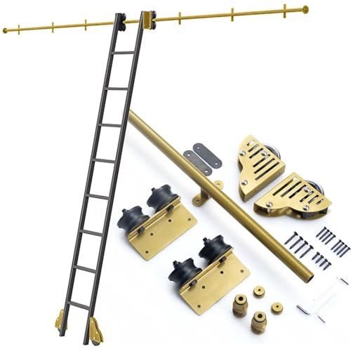 Rollbares Wandmontage-Schienensystem für Bücherregale, Lagerhallen, Küchen und Weinkühlschränke (ohne Leiter)(Non-telescopic,100cm Gleisbausatz)