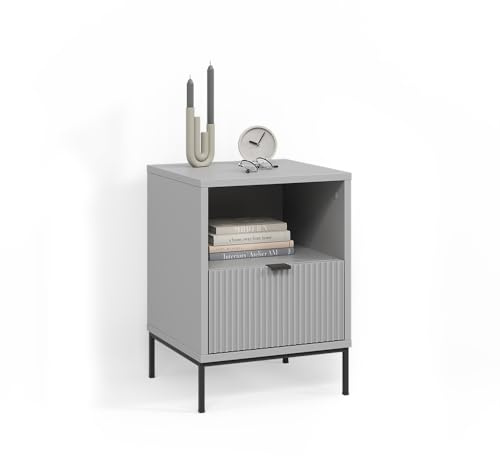 Livinity Nachttisch Aterno Grau | mit 1 Schublade